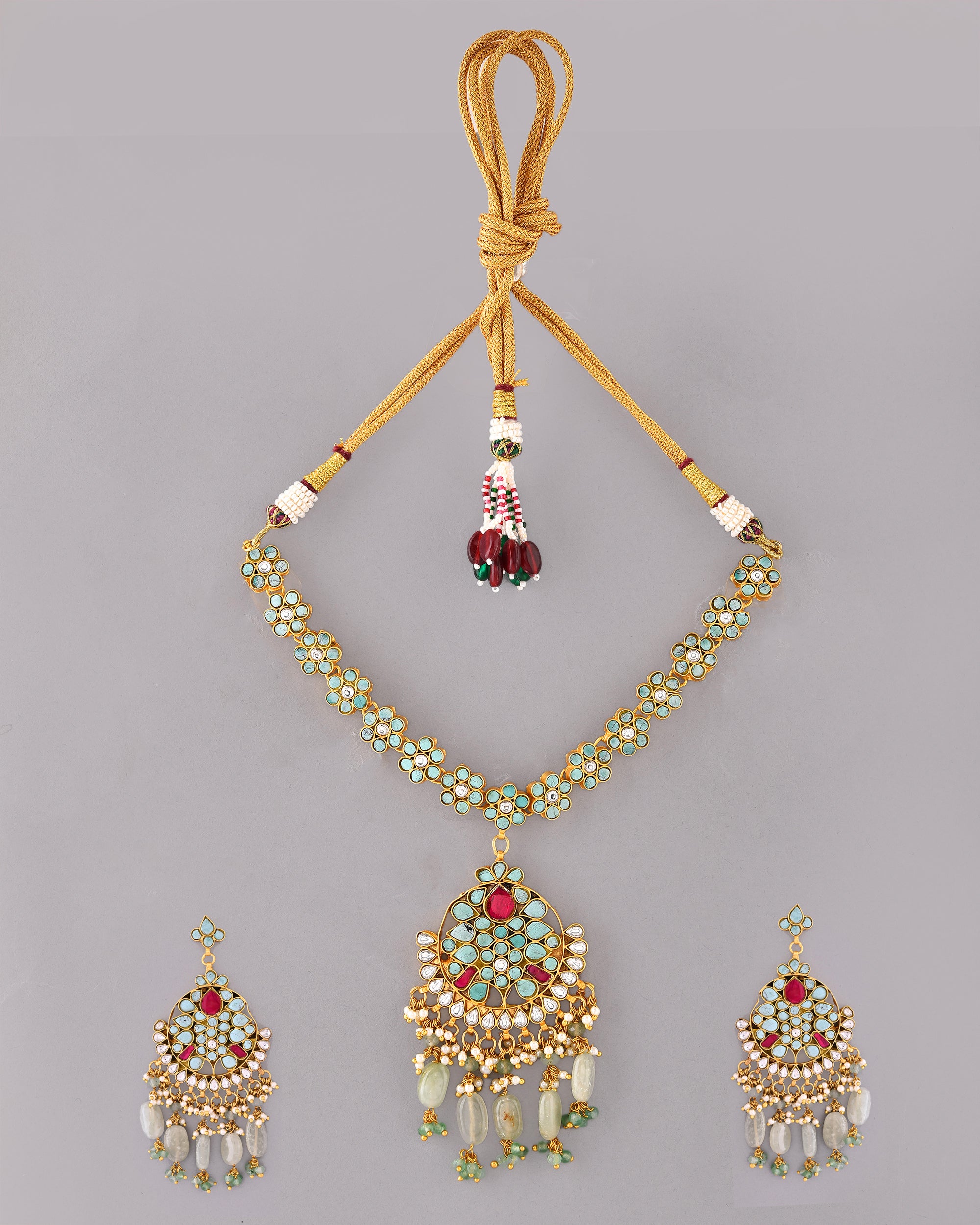 Kundan Ocean Mist Necklace Set
