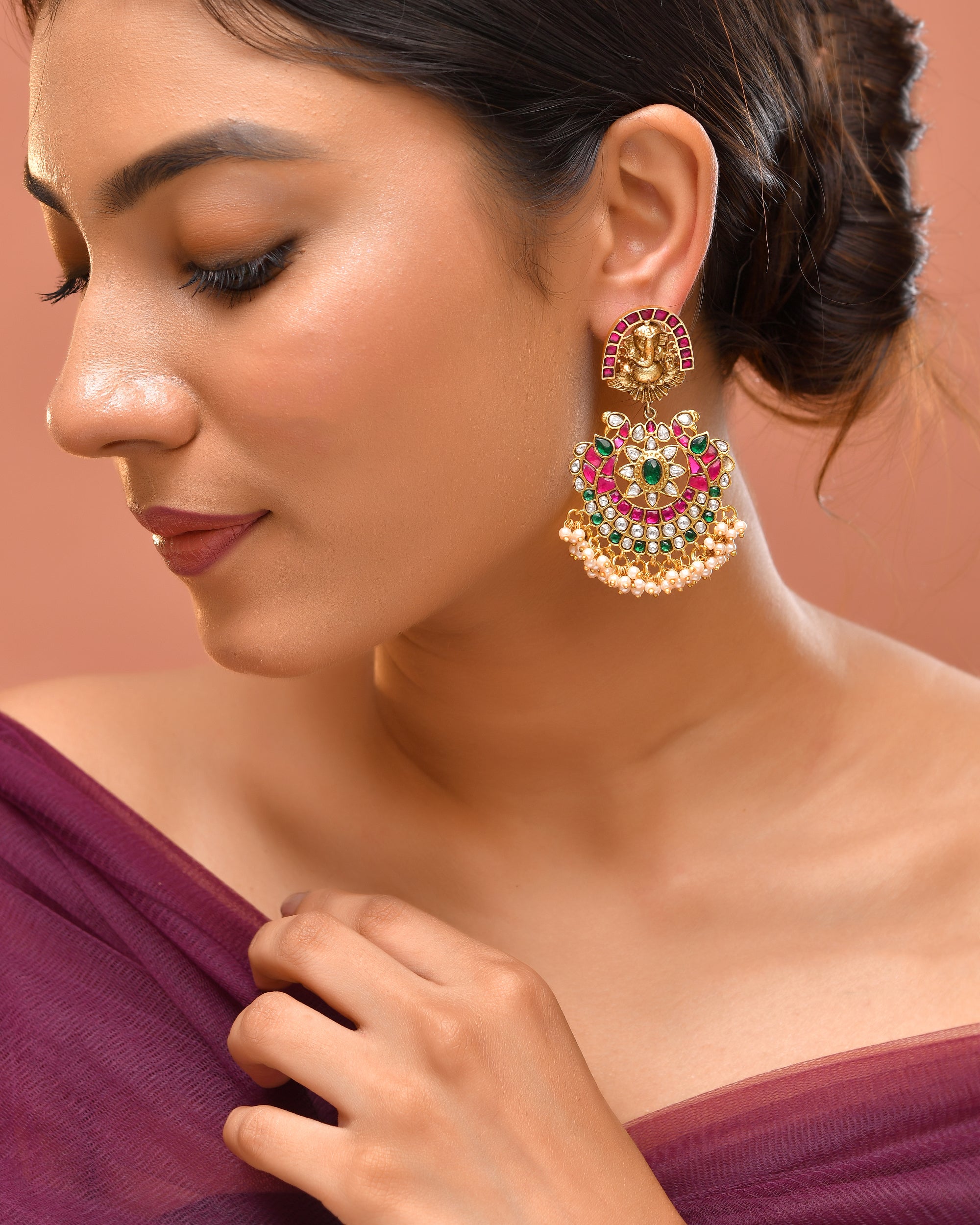 Kundan Amrit Phool Earrings