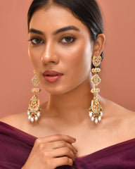 Kundan Heer-Ranjha Earrings