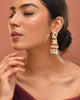 Kundan mor earrings