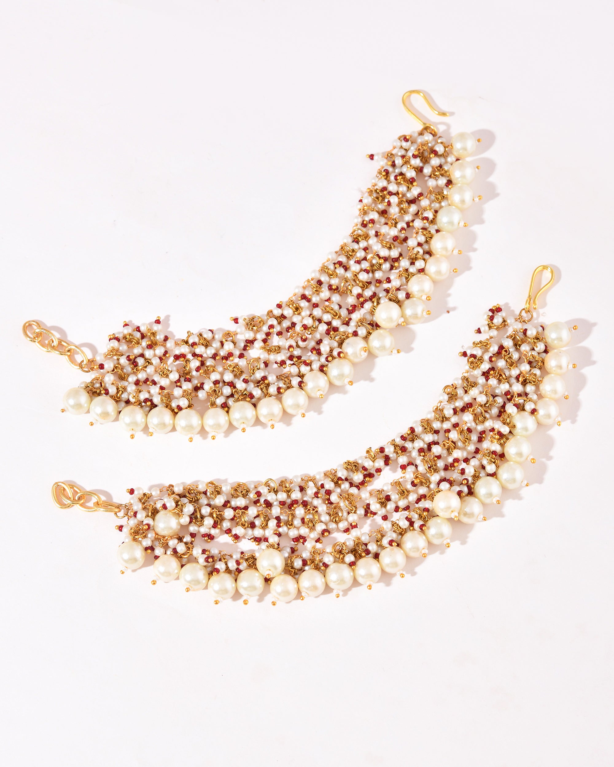 Kundan Pearl Cascade Earchain