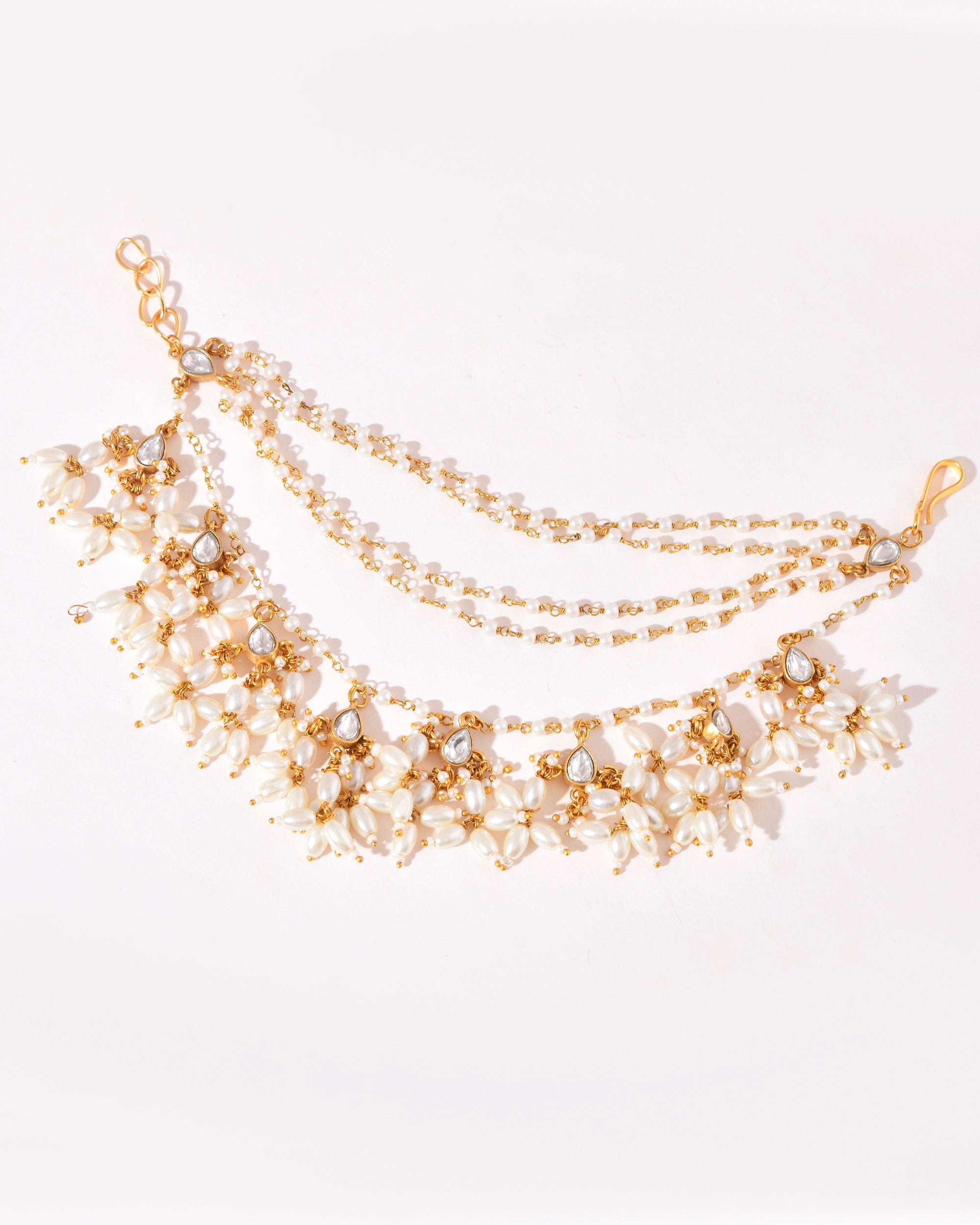 Kundan Lotus Drape Earchain