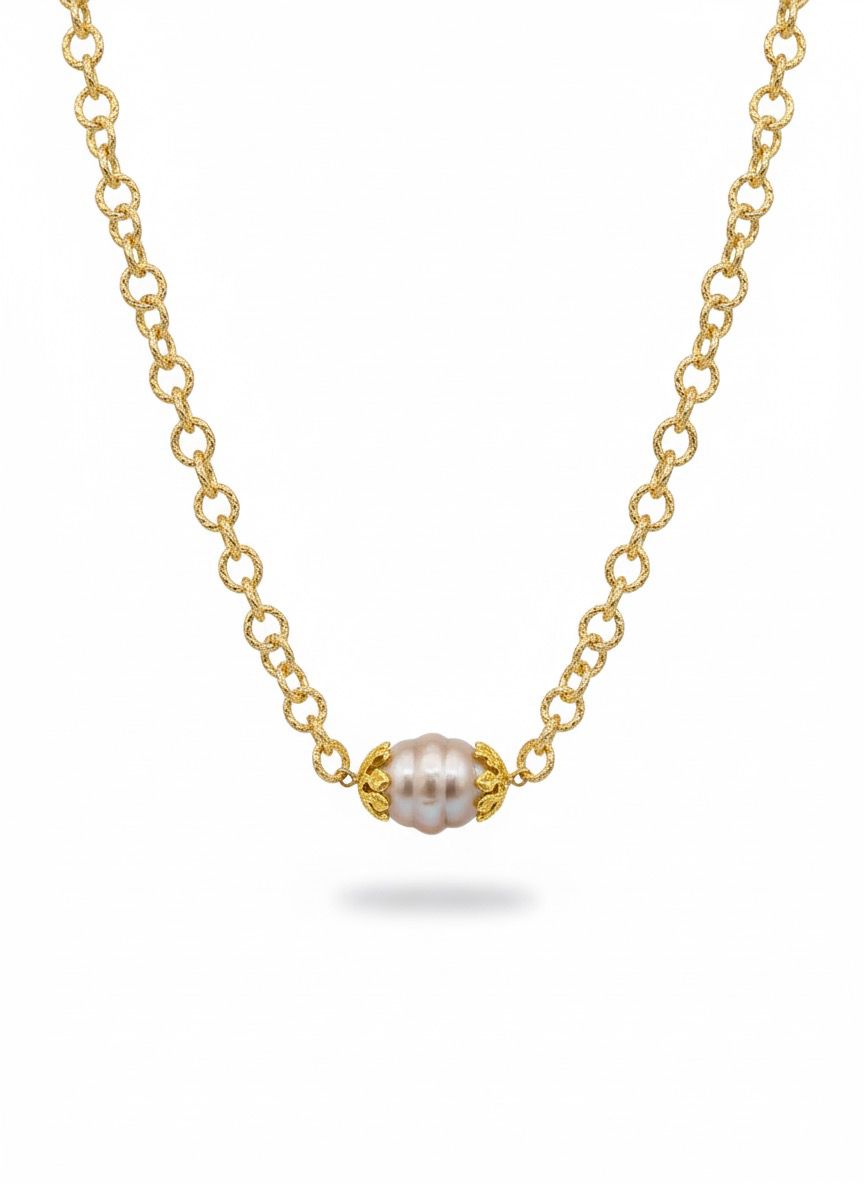 Imperial link pearl necklace