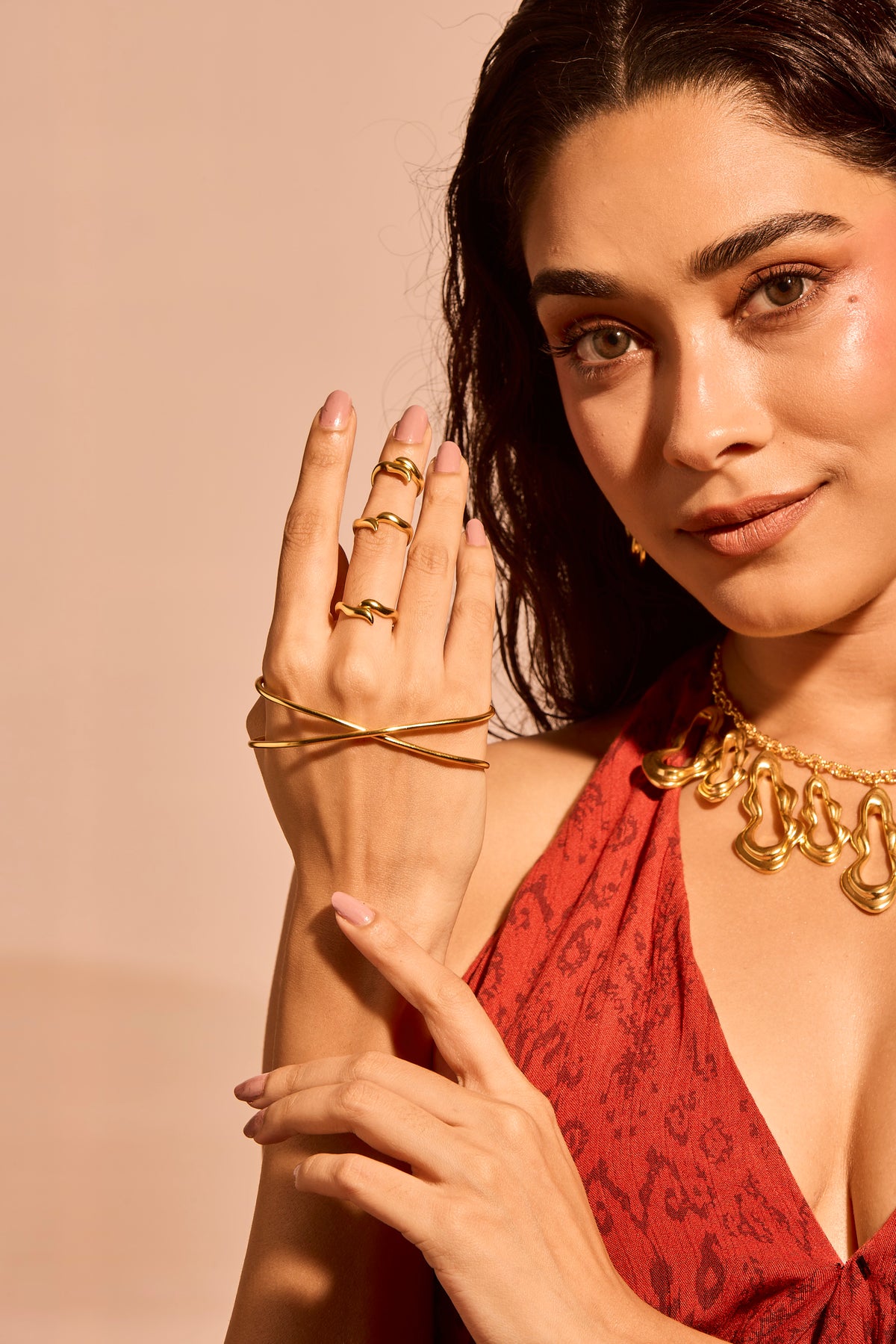 Aura Palm Cuff & Ring set