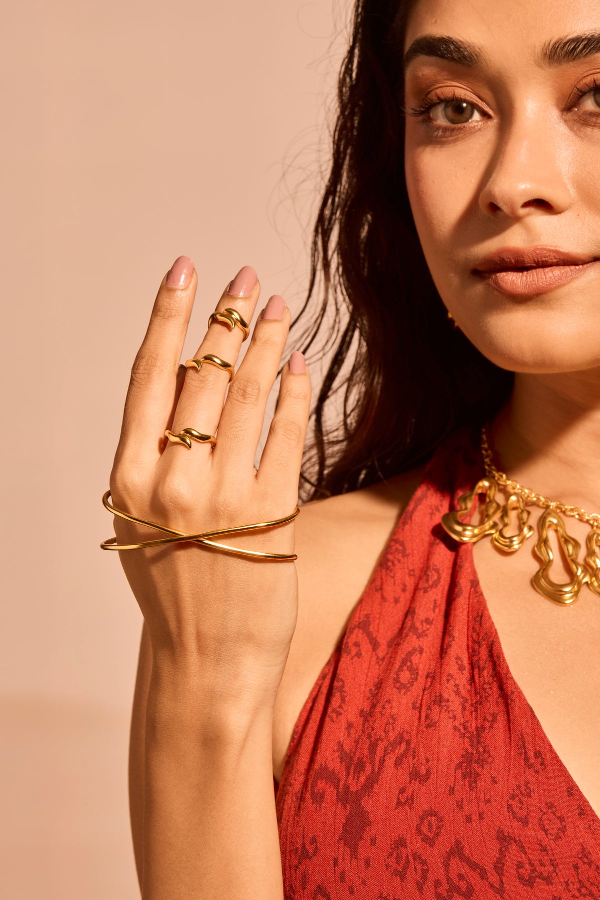 Aura Palm Cuff & Ring set