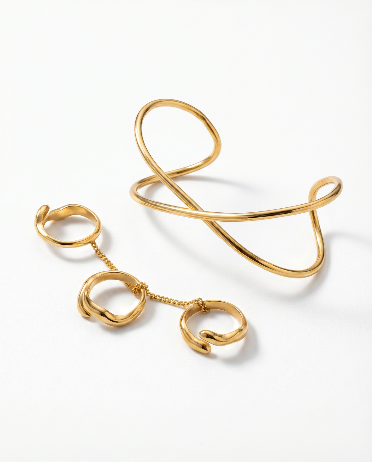 Aura Palm Cuff & Ring set