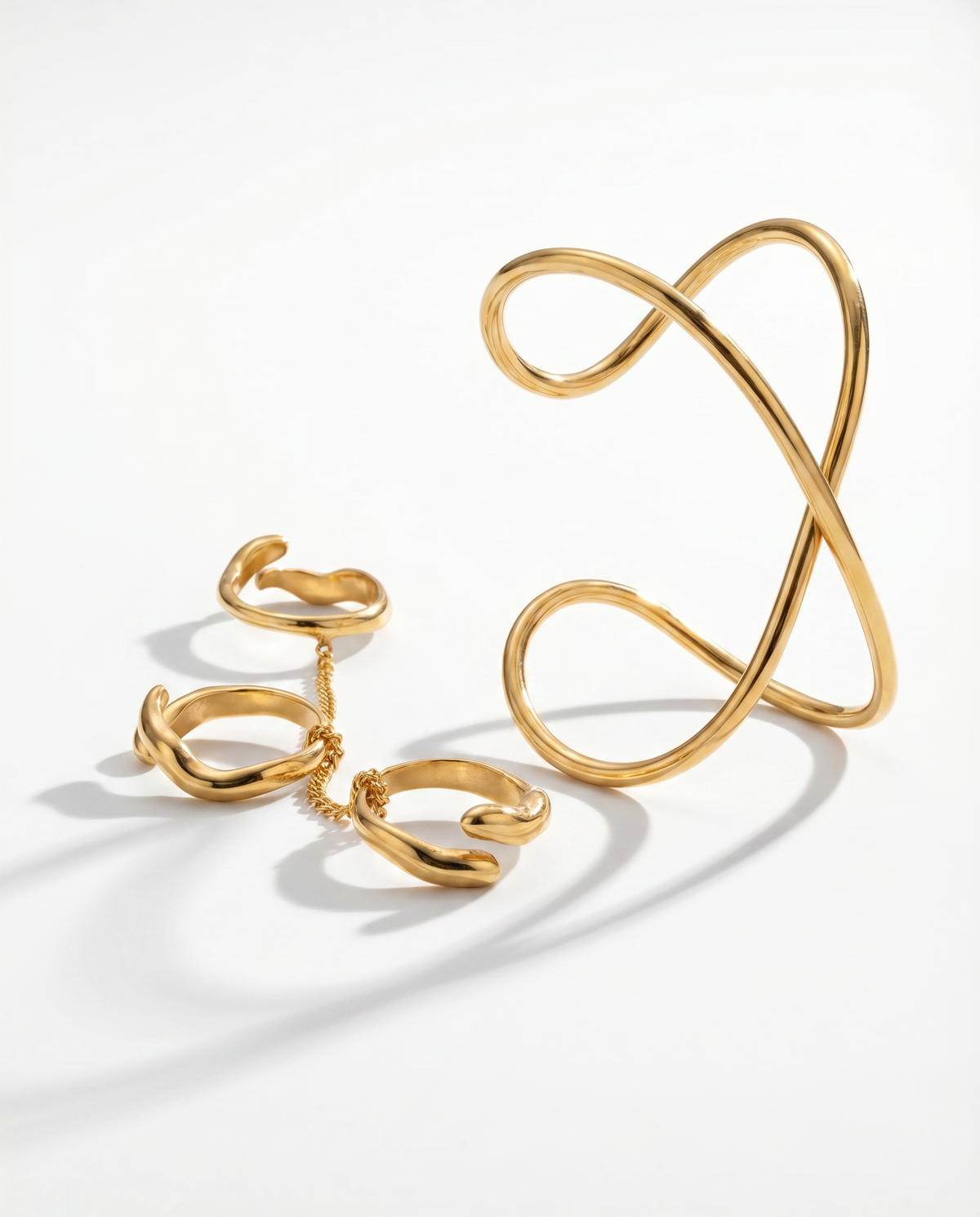 Aura Palm Cuff & Ring set
