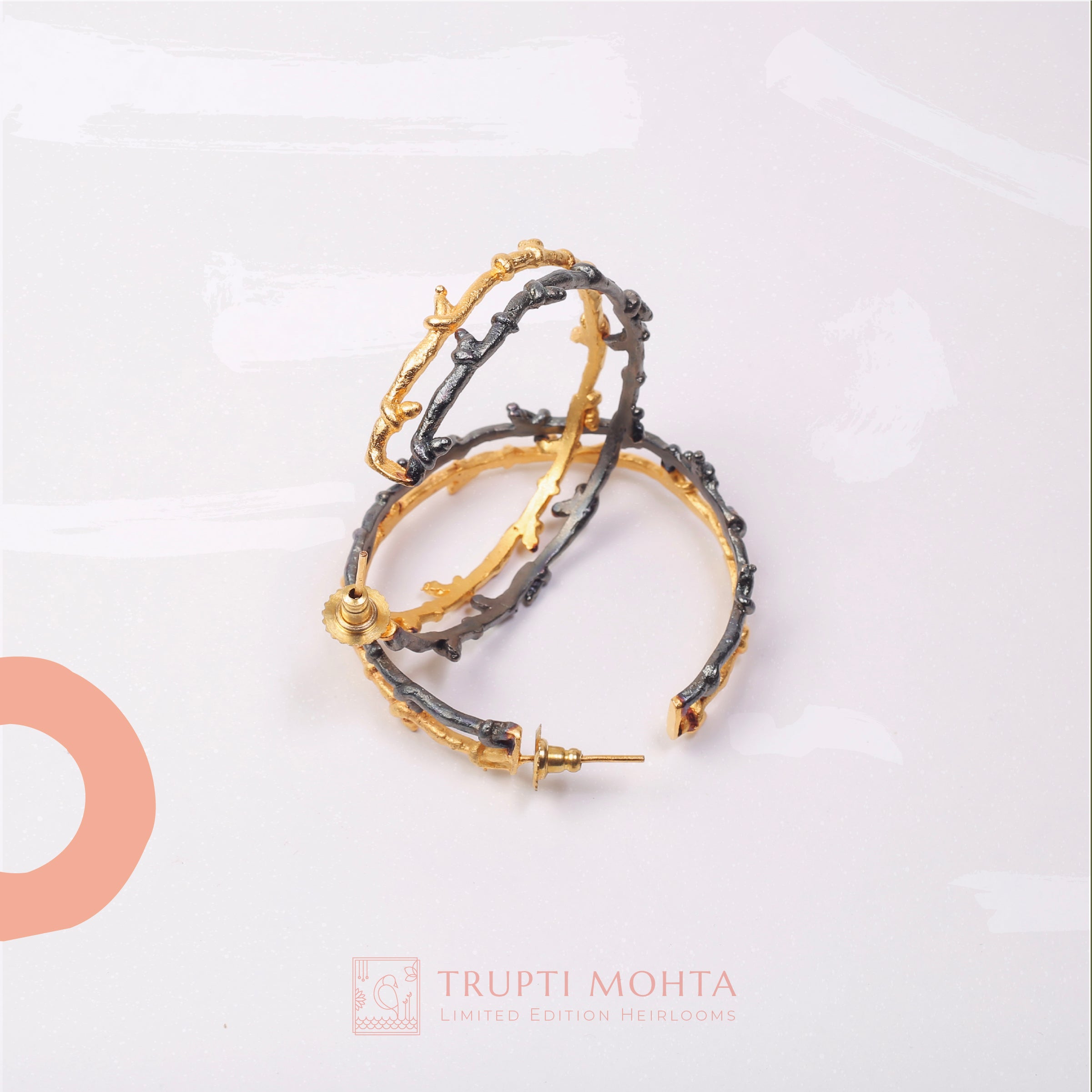 Adam and eve gold earring