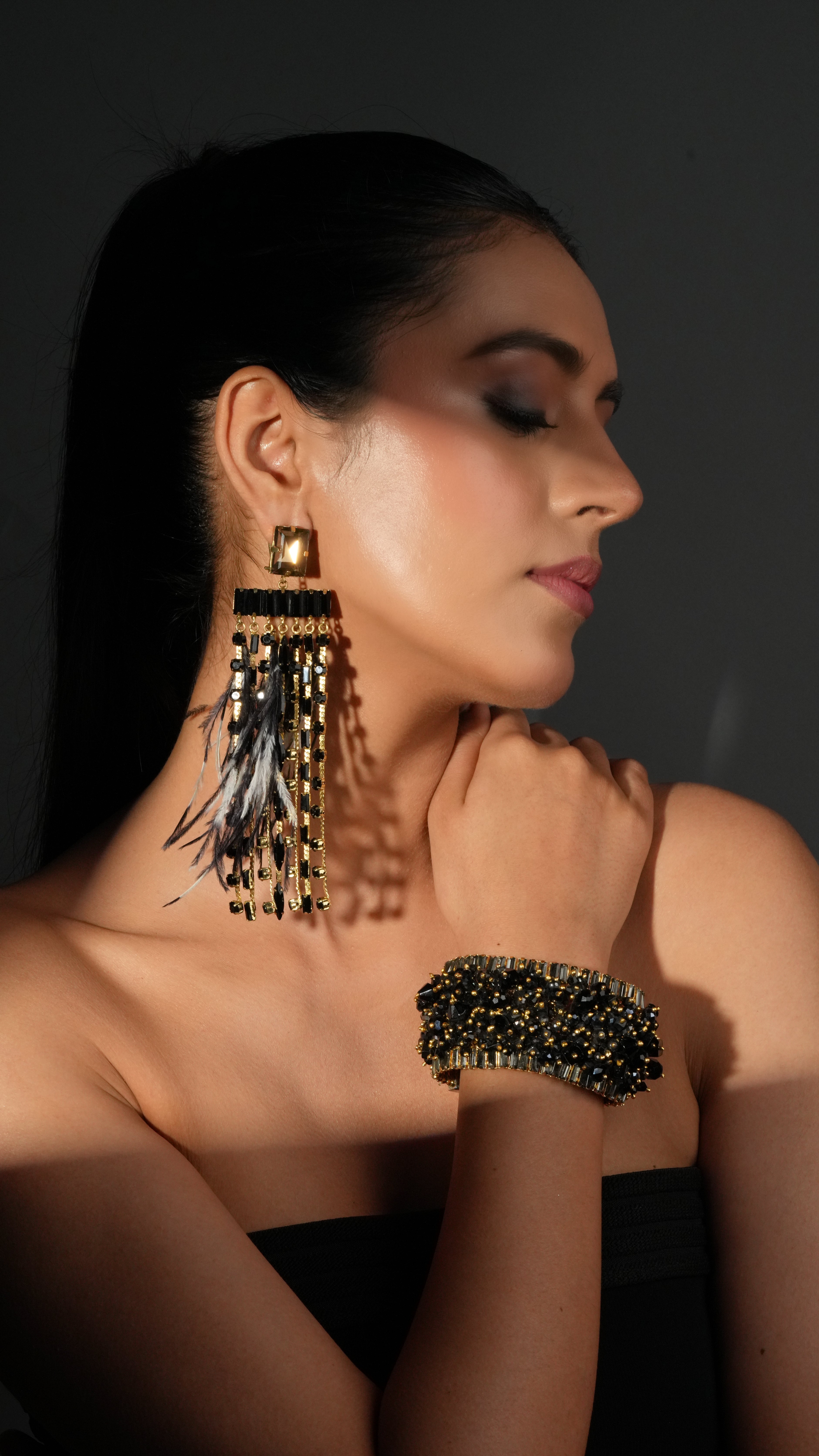 Black Feather Earrings