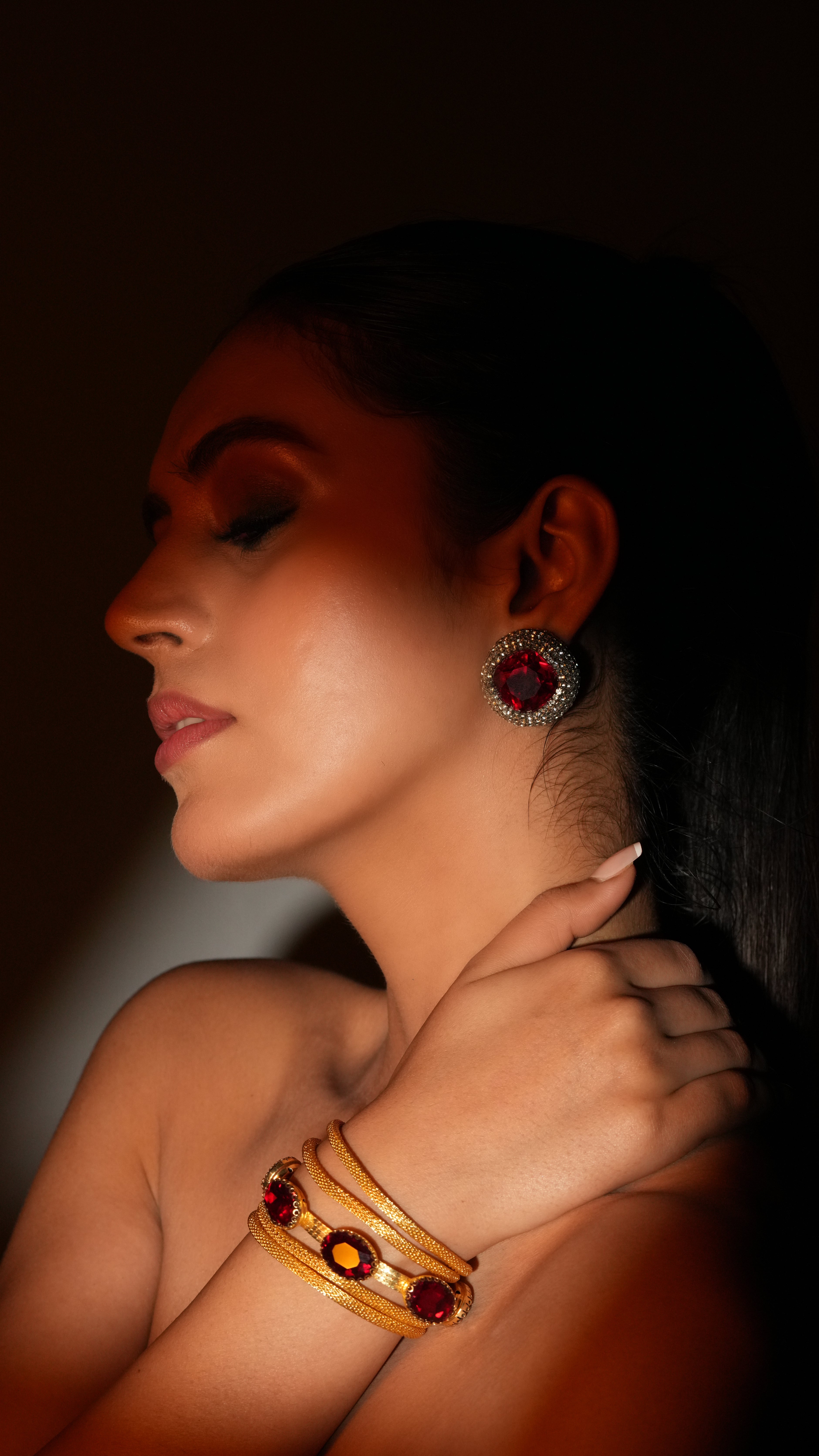 Crimson Stud Earrings