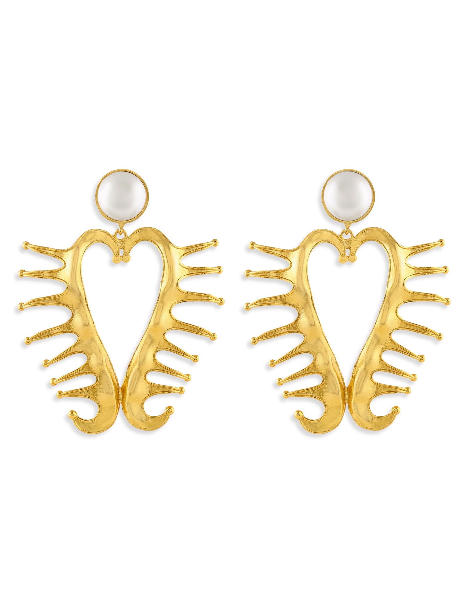 Amour Heart Pearl Earrings