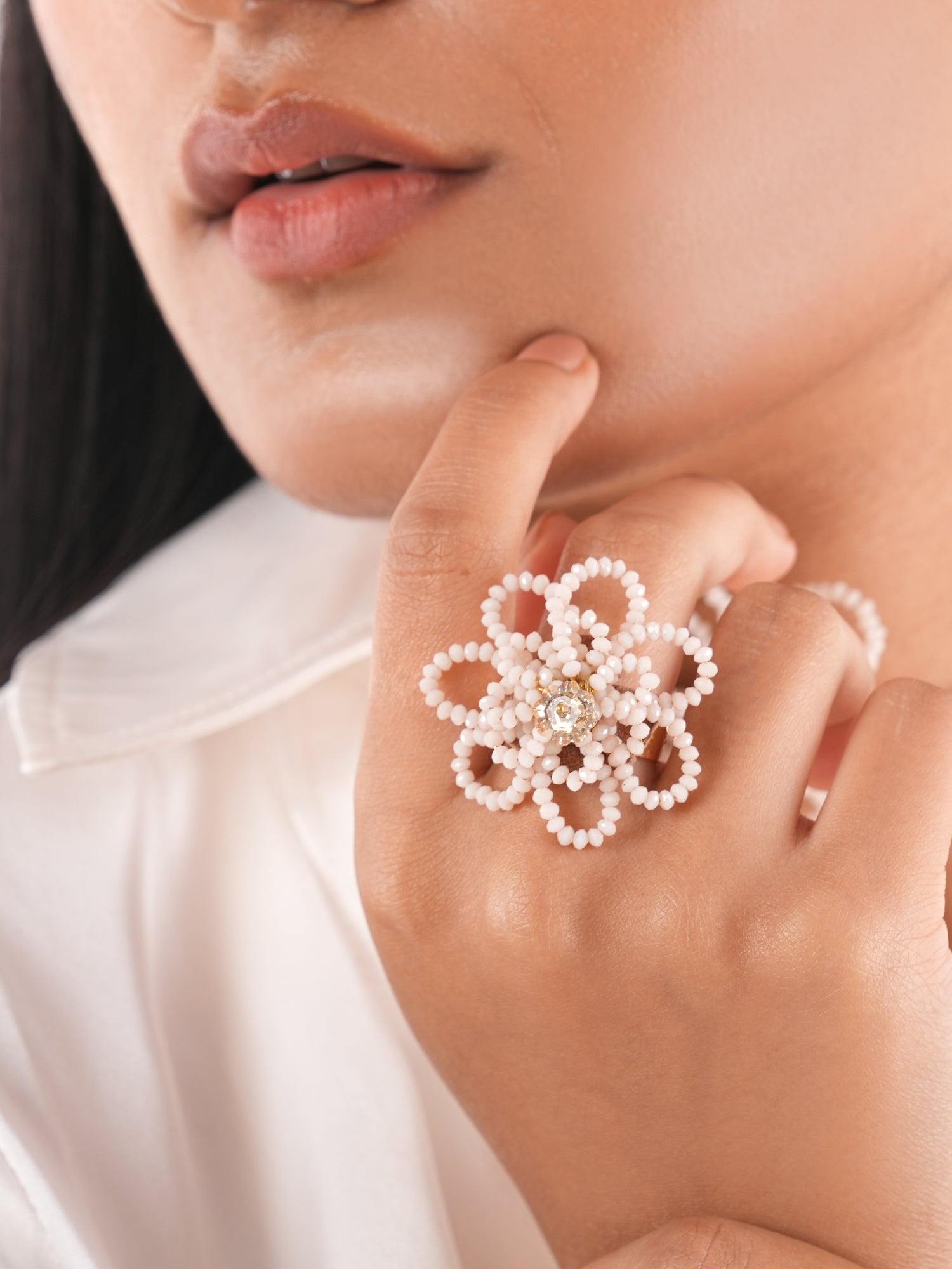 Kvetina finger ring peach