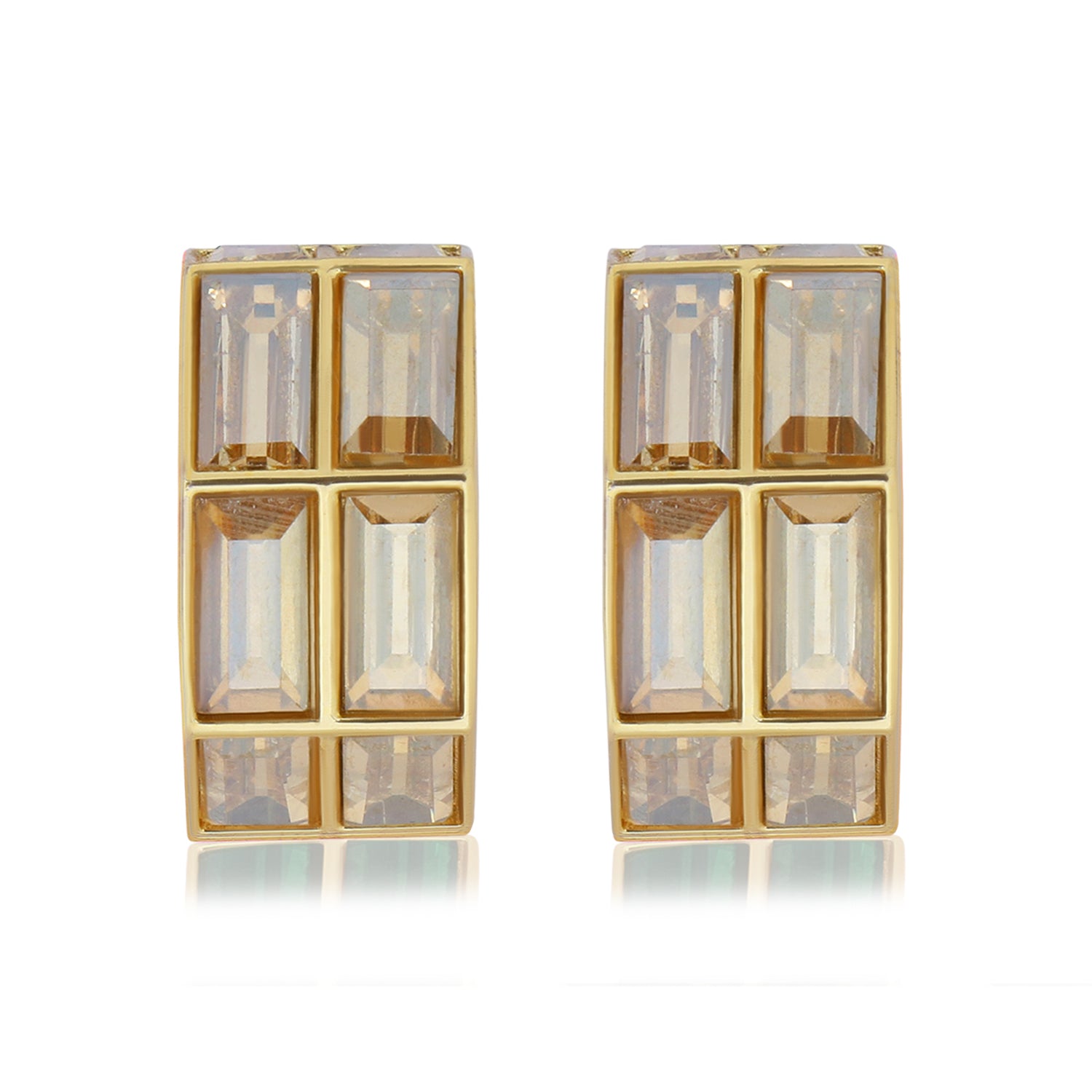 Chandelier Baguette Hoops (Gold)