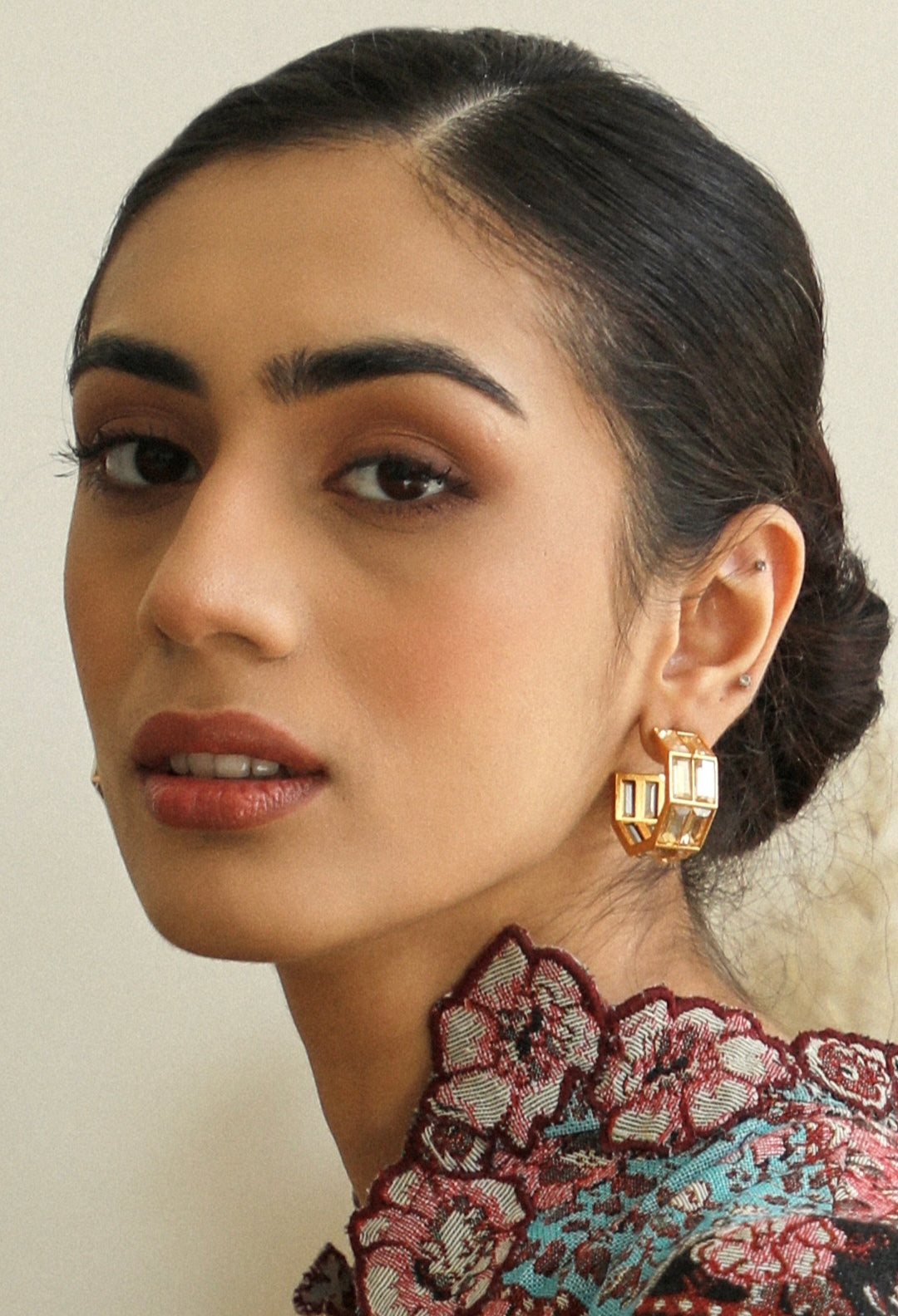 Chandelier Baguette Hoops (Gold)