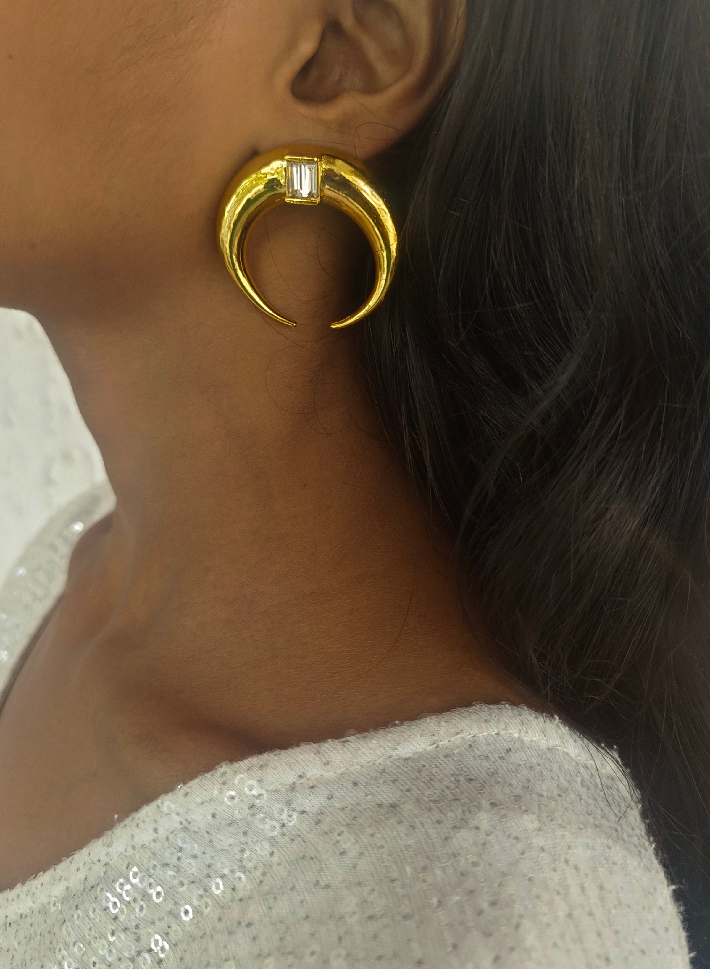 Copa Moon Earrings (White)