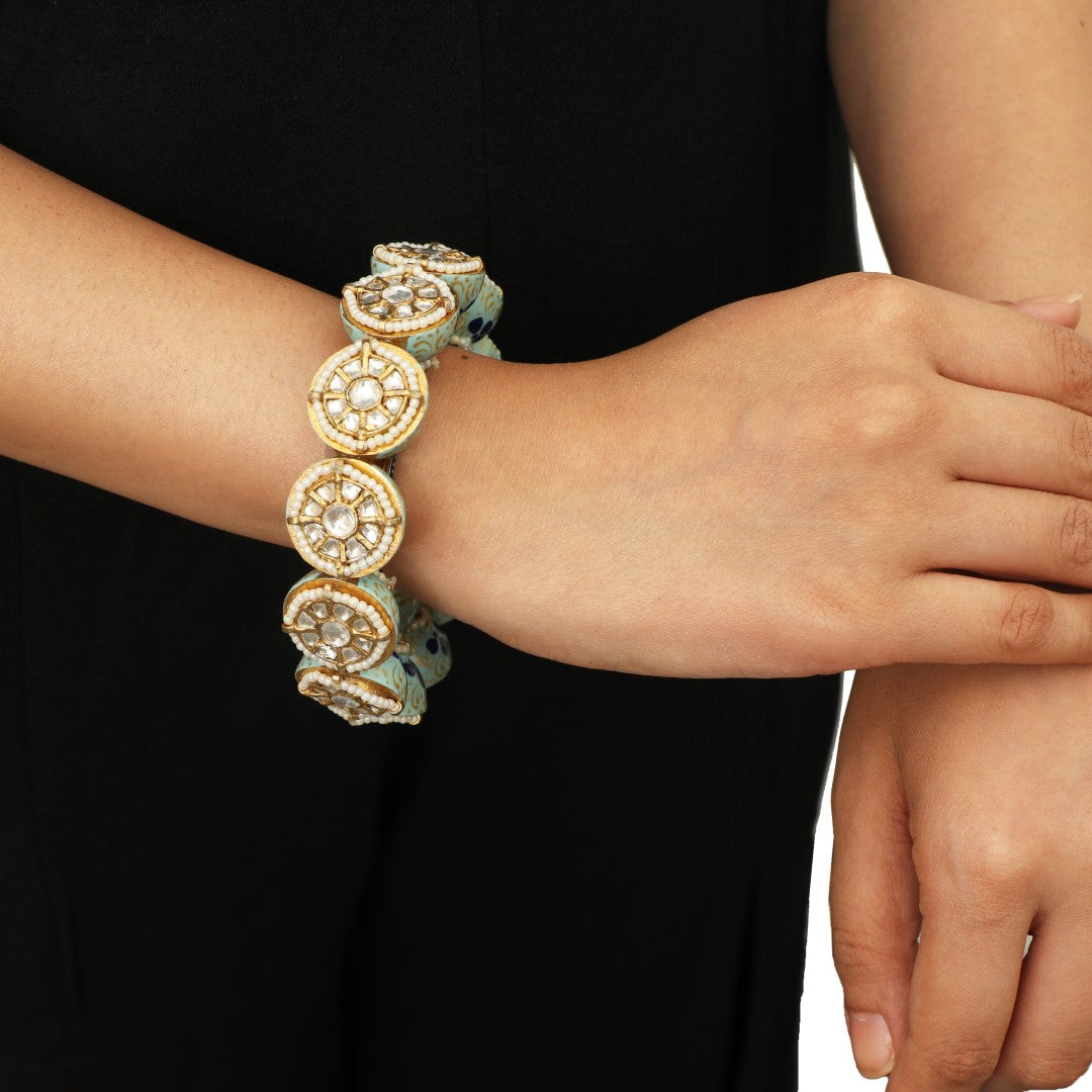 Skyblue Meenakari Bangle(Single Pc )
