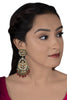 White Stone Earrings Light Green Hangings With Pastel Pink Beads
