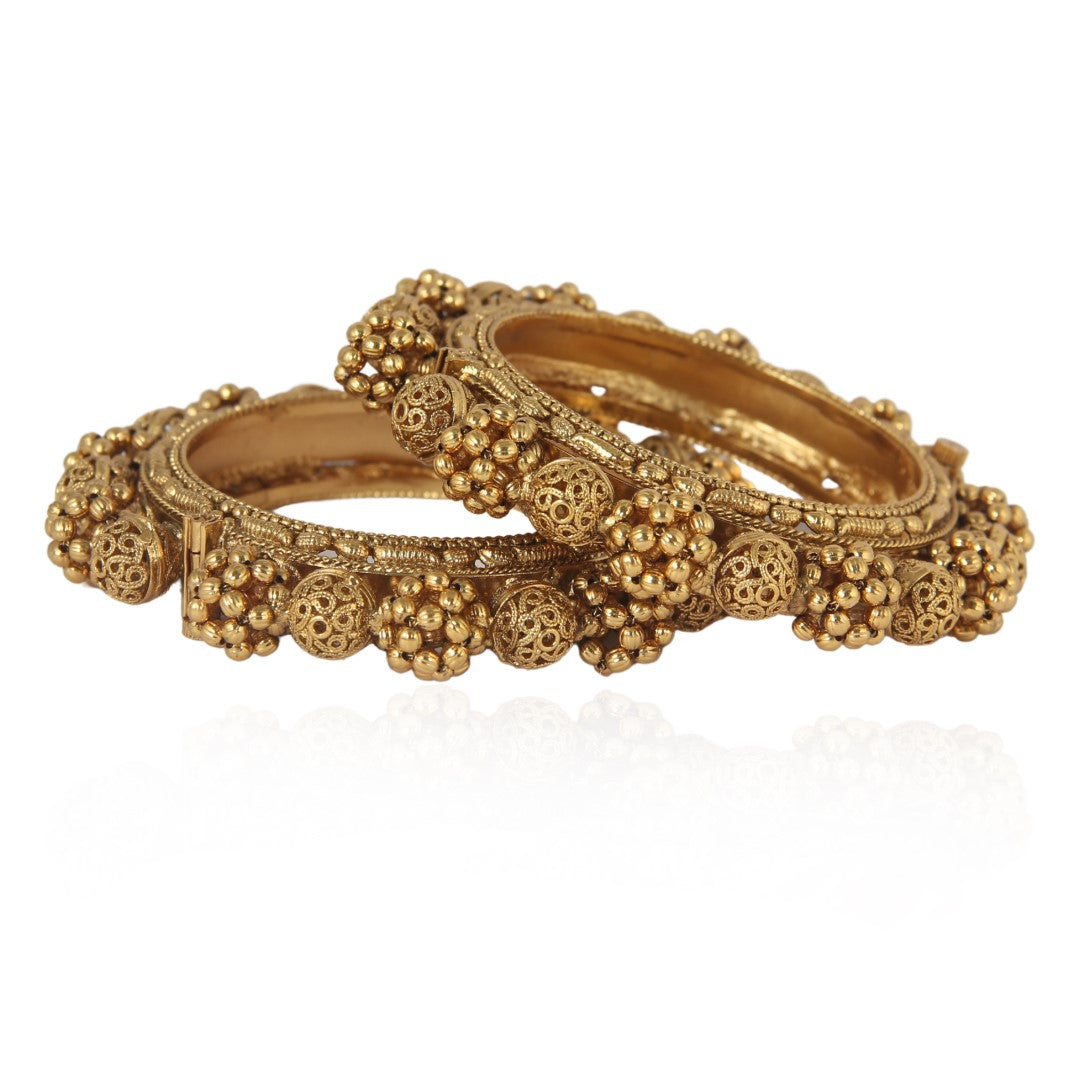 Golden Gajara Bangles ( Pair )