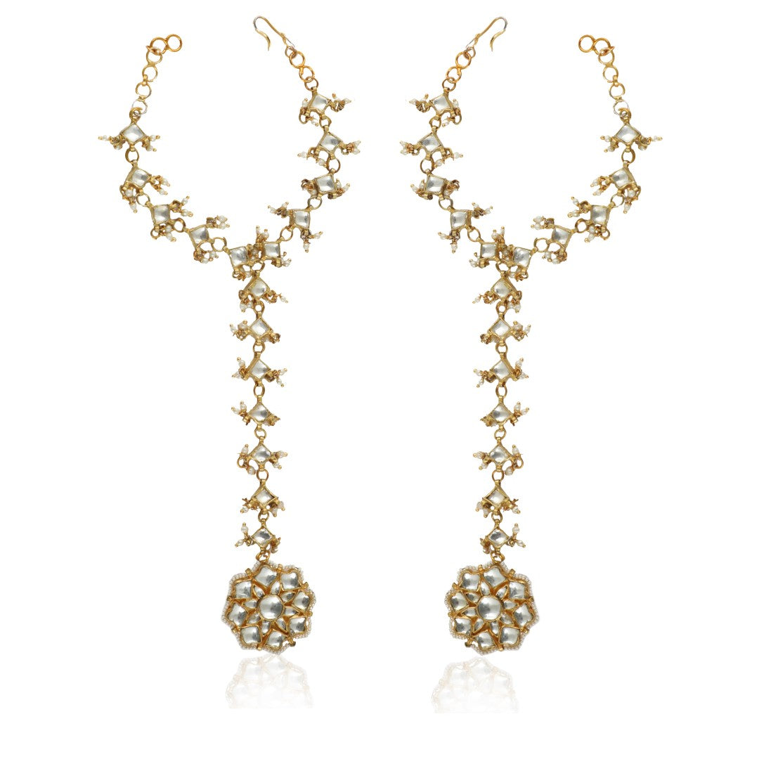 Floral Design Gold Plated Hathphool