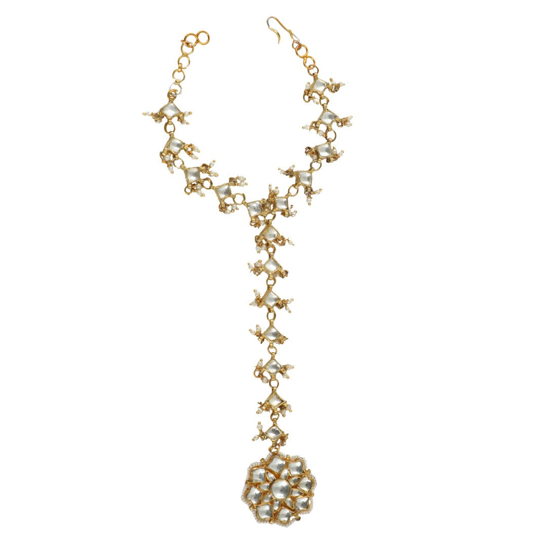 Floral Design Gold Plated Hathphool
