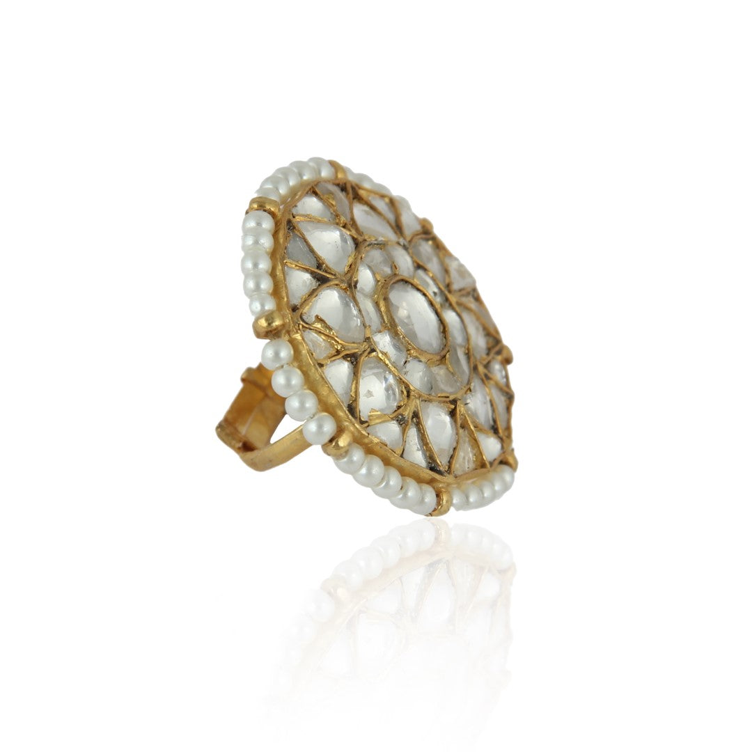 White Jadau Ring