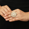 White Jadau Ring