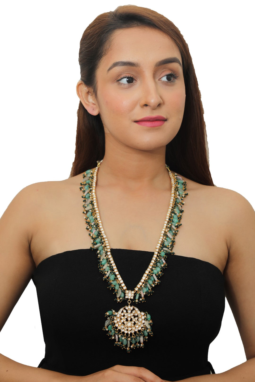 Sea Green Beaded Long Necklace