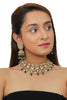 Emerald Green Beads With Pearl Choker Set