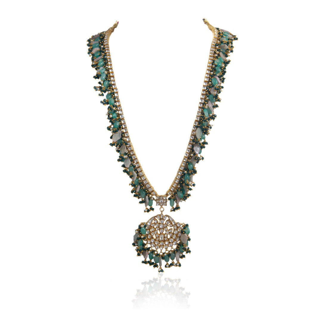 Sea Green Beaded Long Necklace