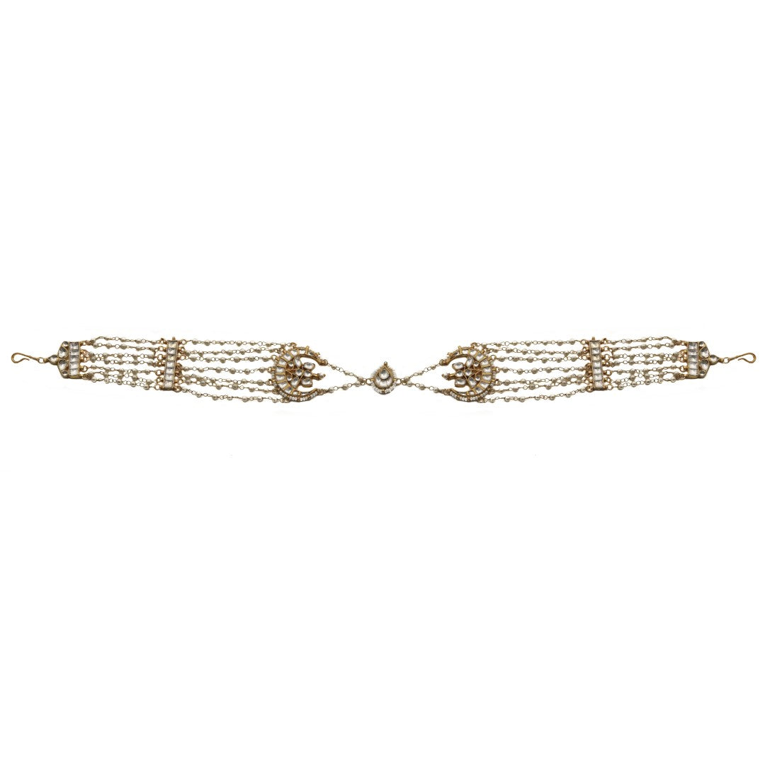 White Chand Design Gold Plated Hiarband