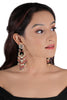 Small Chand Baalis Earrings With Light Pink Beads And Small Green Beads