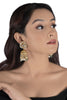 White Jhumki With Pearl And Sea Green Beads