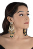 White Chand Baali With Golden Balls And Green Beads