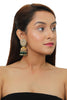 Green Beaded Jhumki With Pearls