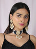 Blue premium quality gold plated choker set