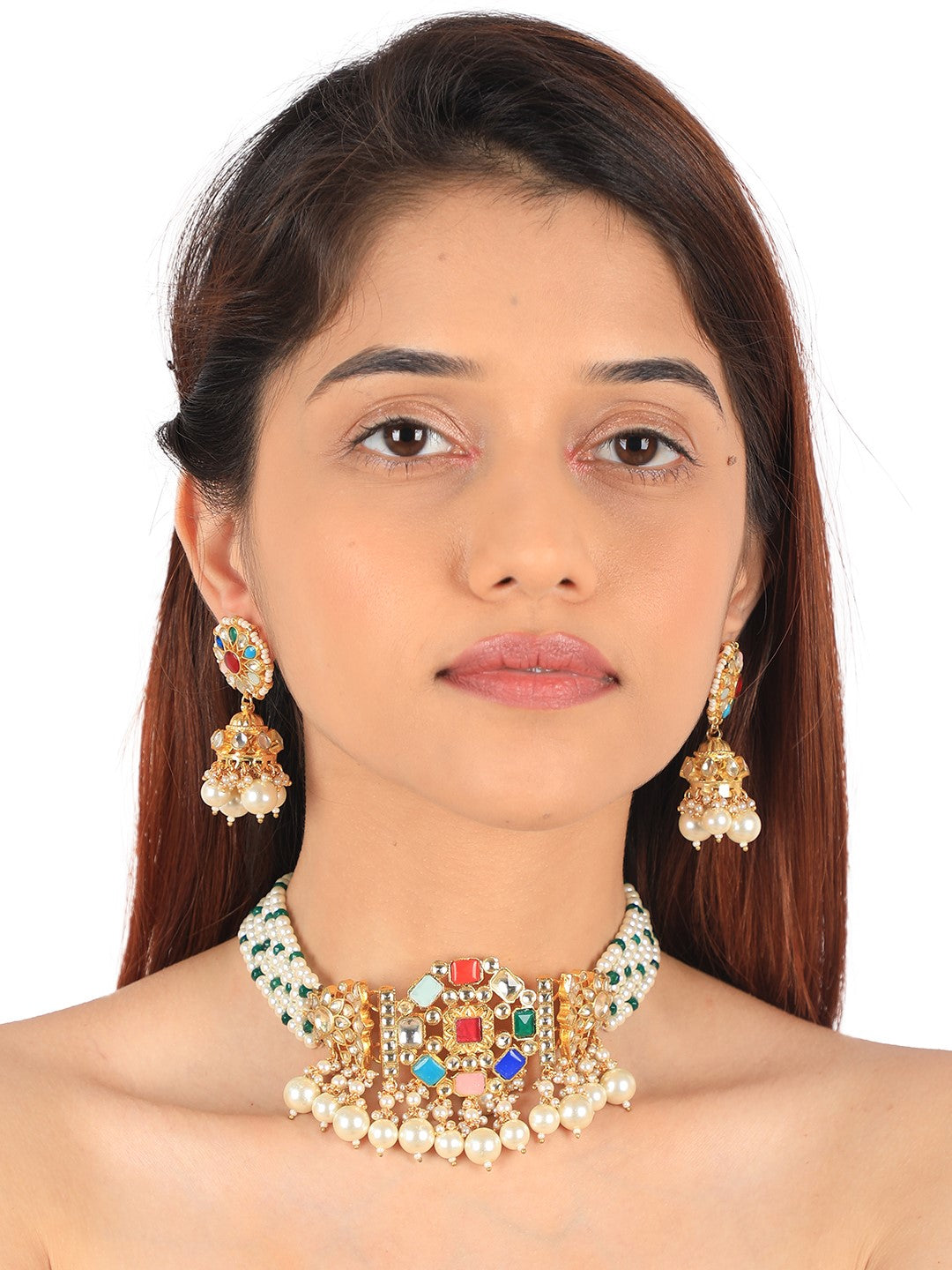 Navratna multi choker set