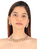 Pastel pink beaded gold plated choker set