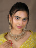 Women gold finish white hangings necklace set