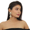 Blue Meenakari Earrings With White Pearl