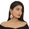Emerald Green Beaded Gold Plated Earrings