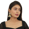 Sea Green Floral Gold Plated Jhumka