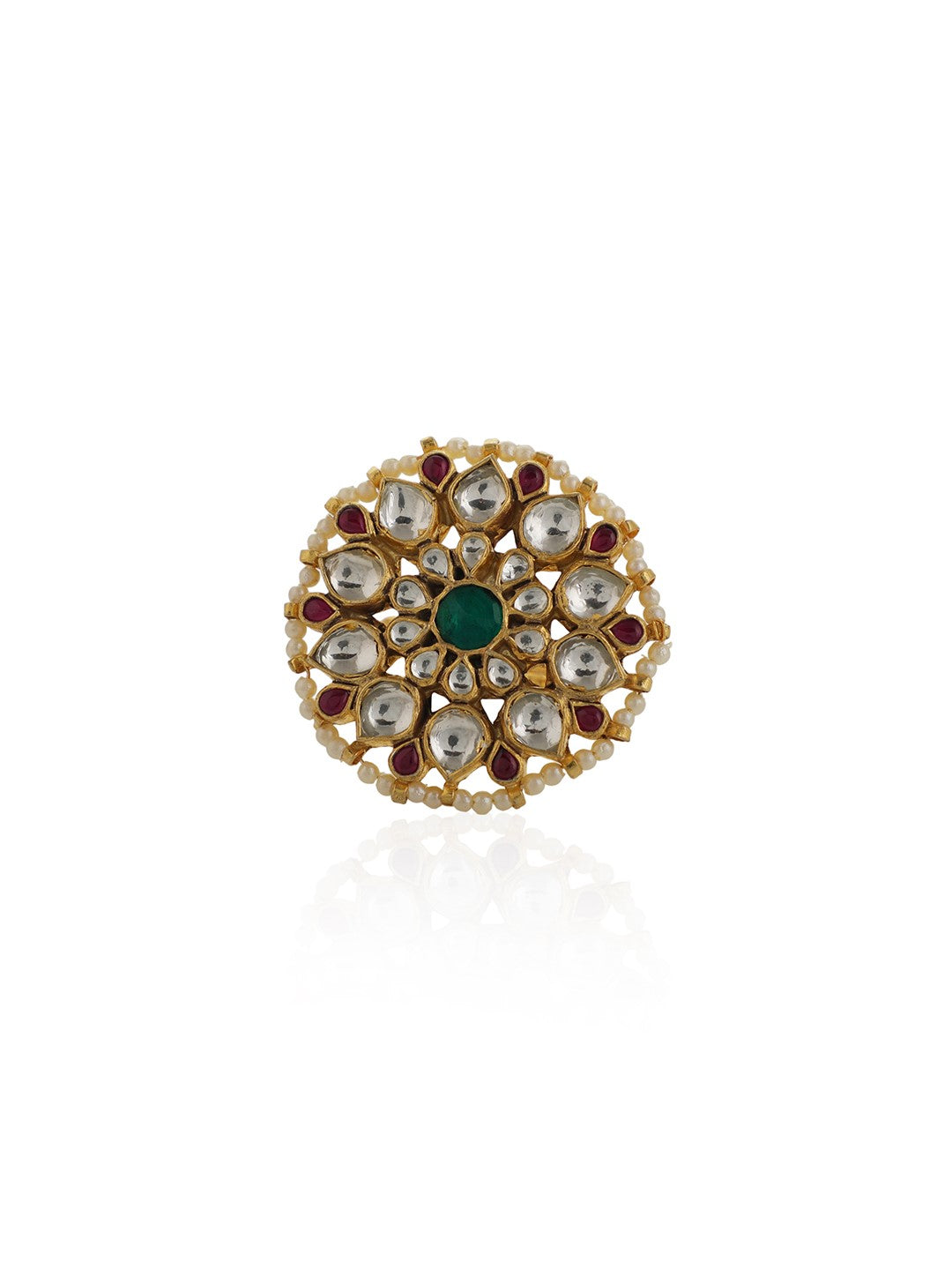 Multicolour gold plated ring