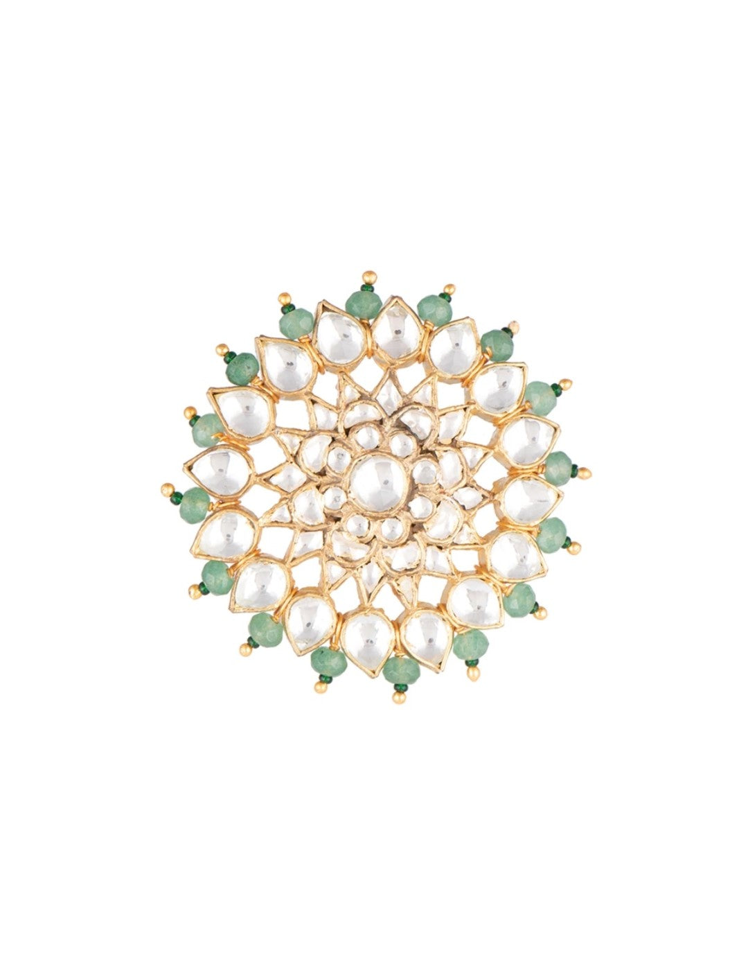 Sea Green Gold Plated Ring