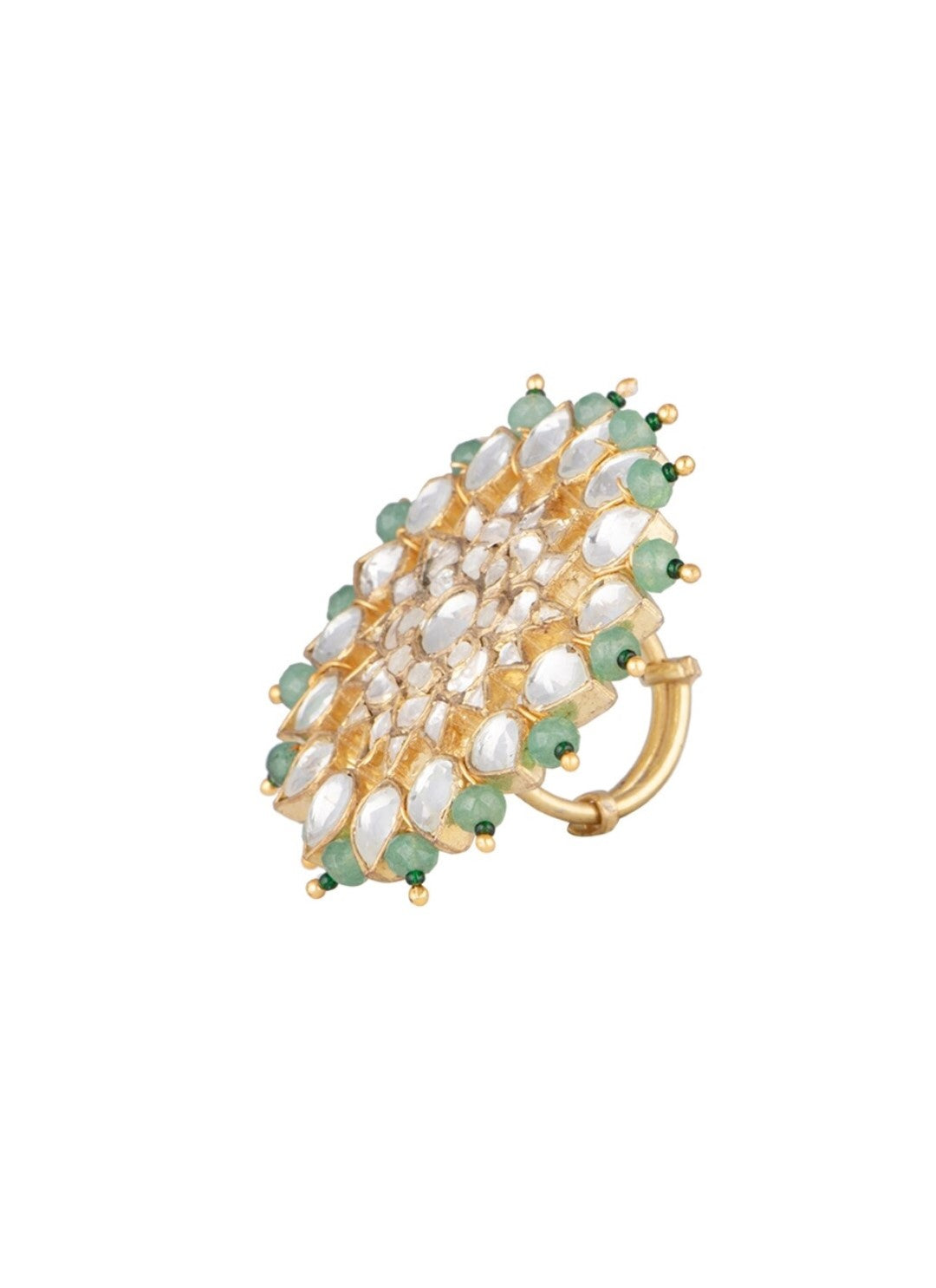 Sea Green Gold Plated Ring