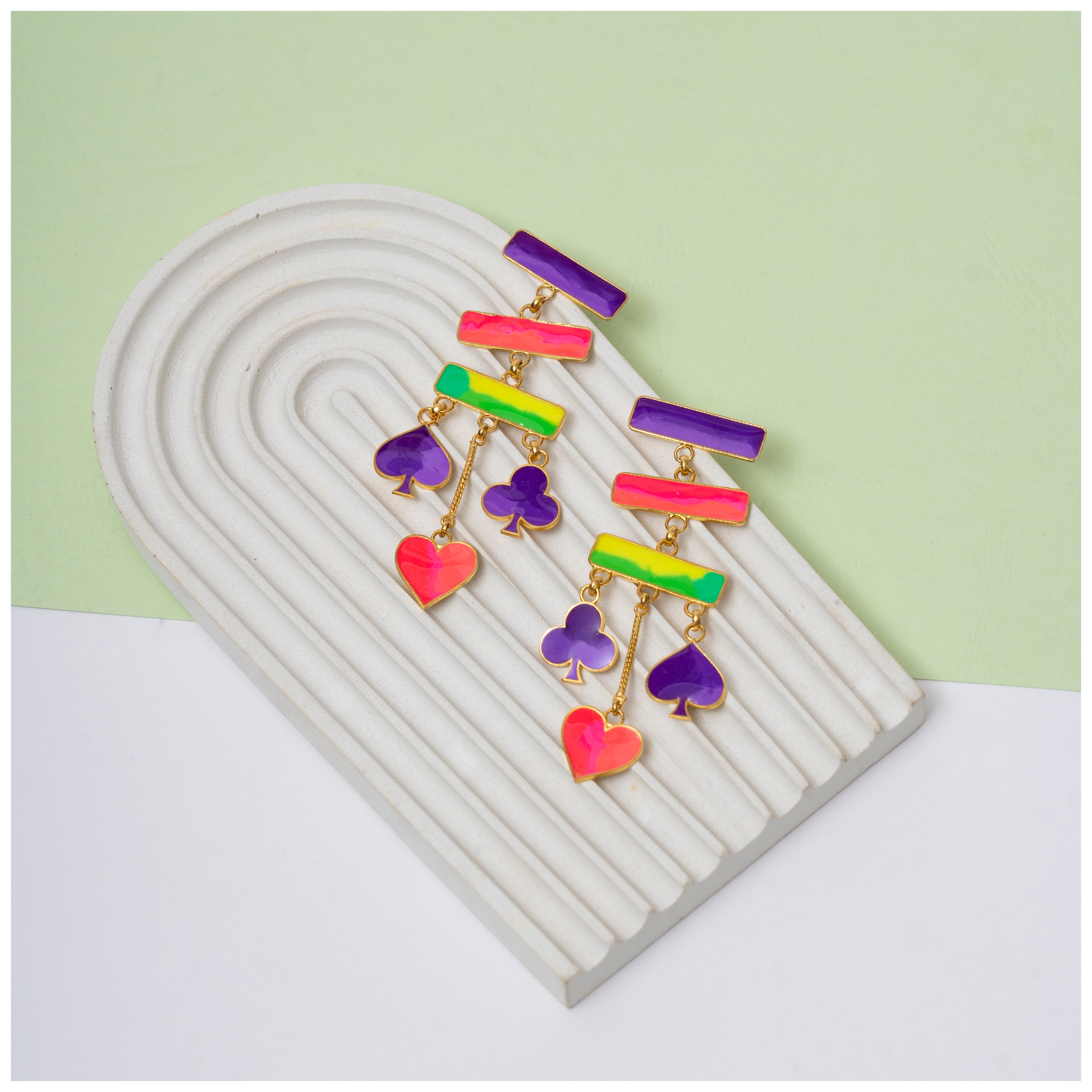 Teen patti earrings