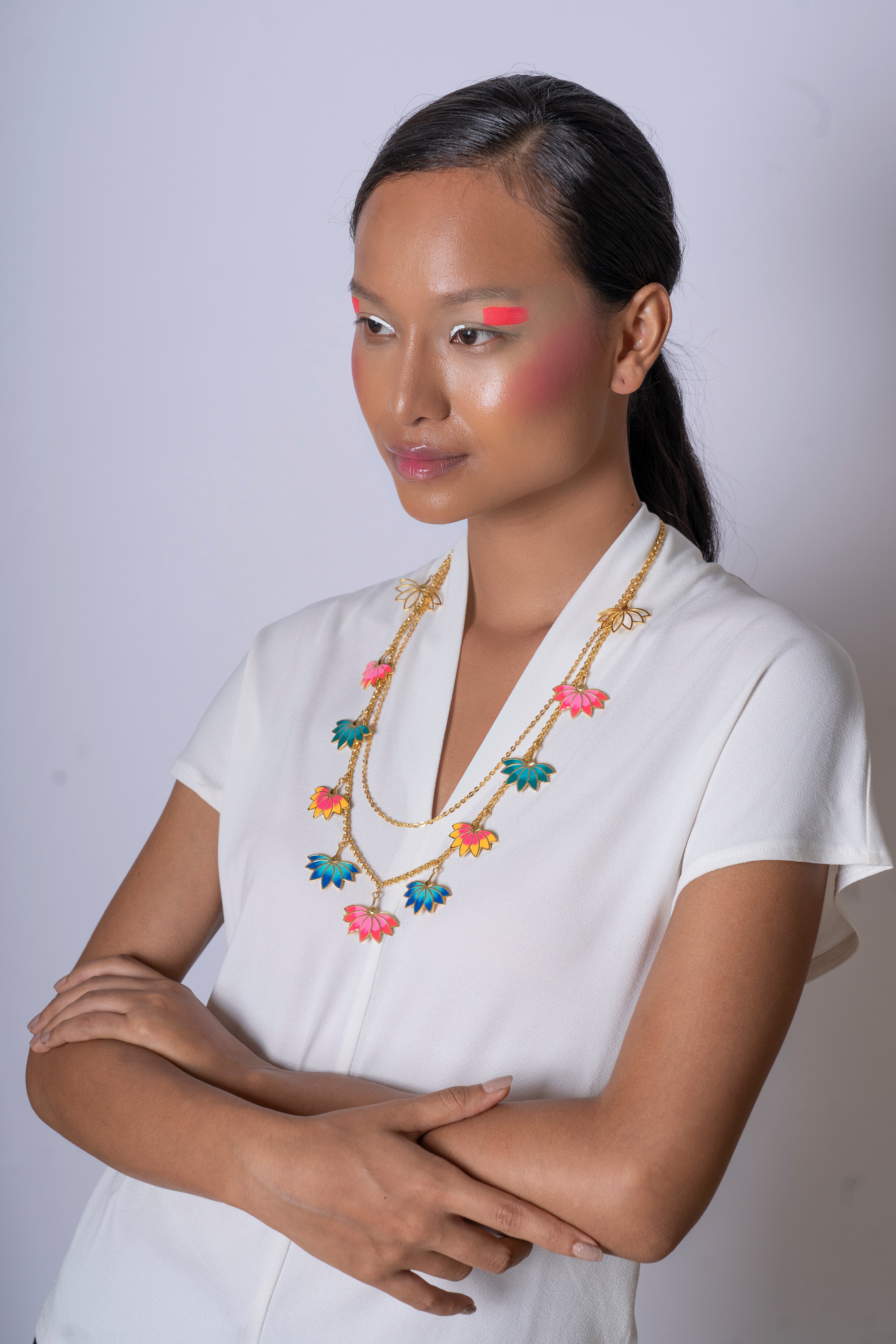 Lotus charm necklace