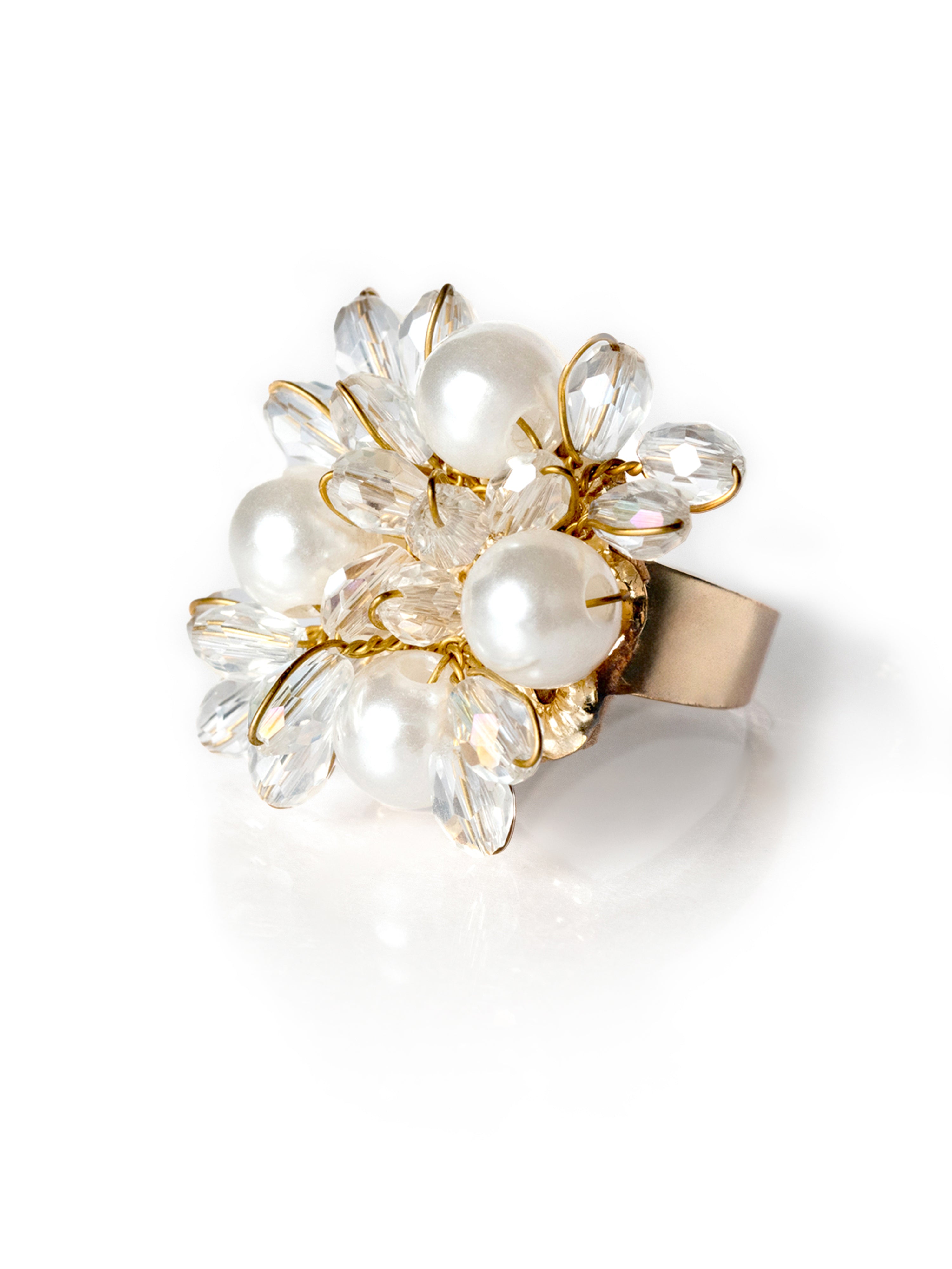 Peachy pearl ring