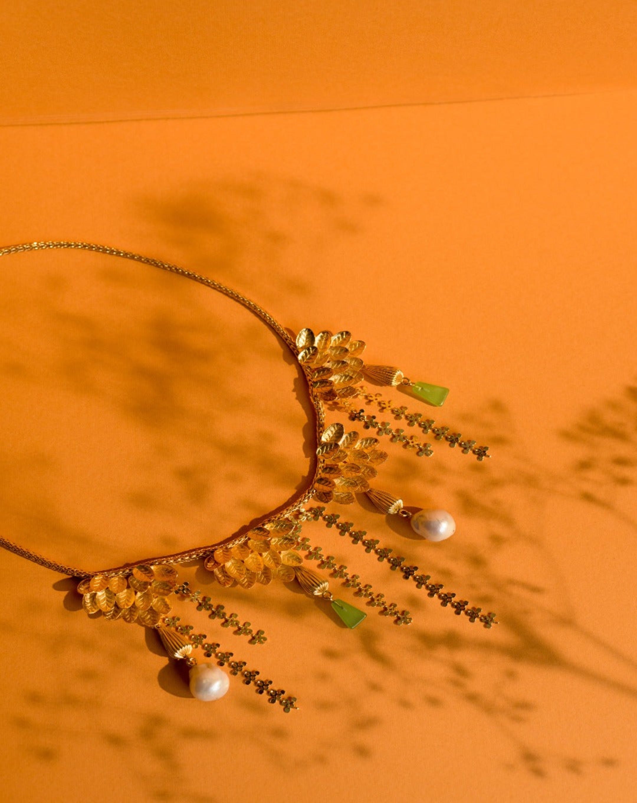 Forest flower gold neckpiece