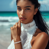 Glamour Silver Tennis Bracelet
