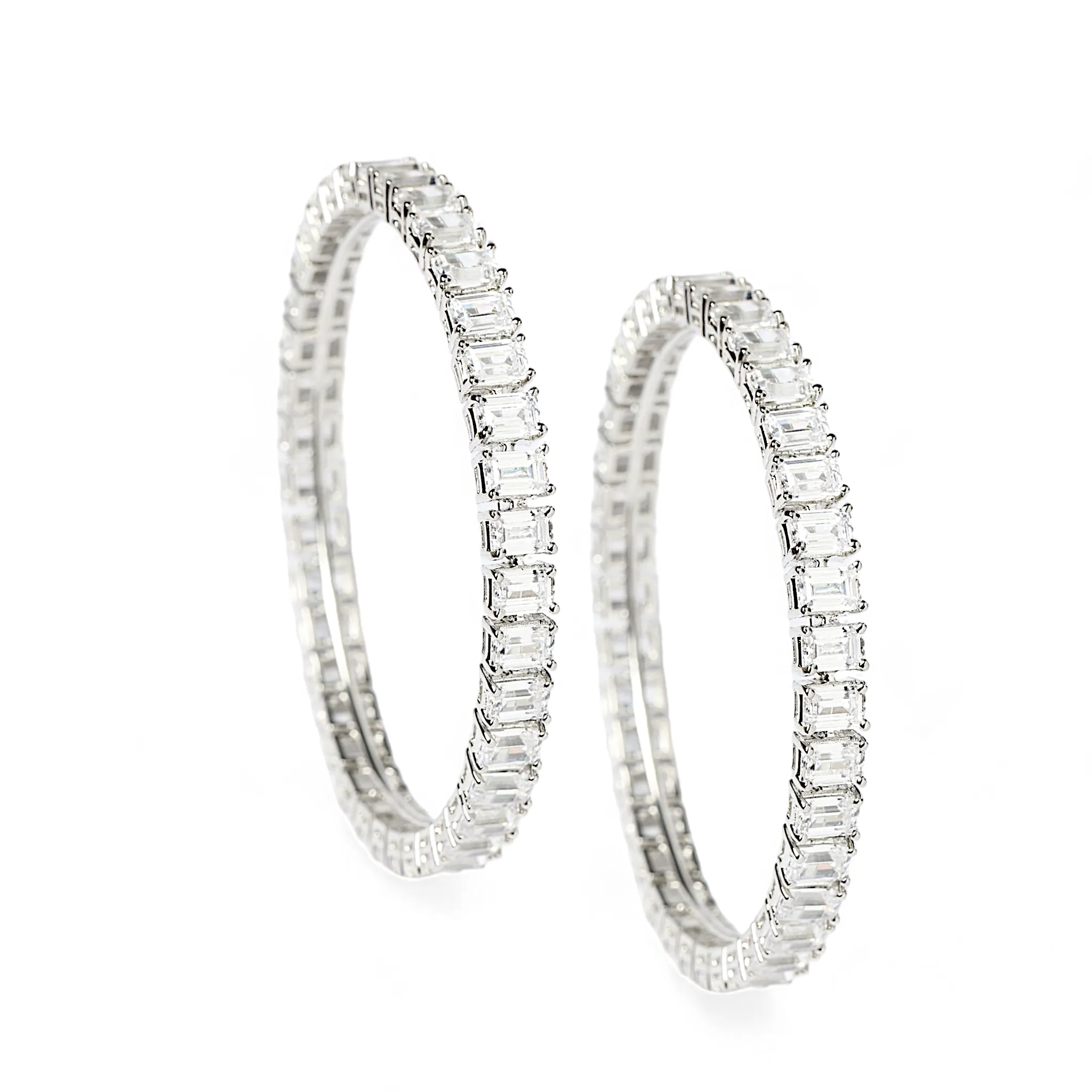 Radiant Row Silver Bangle Set Of 2